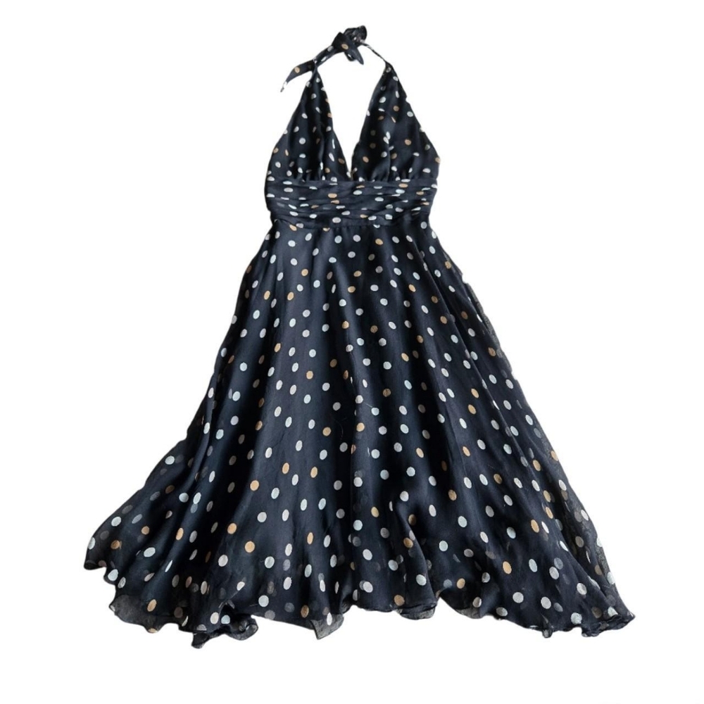 Y2k Silk Polka Dot Dress